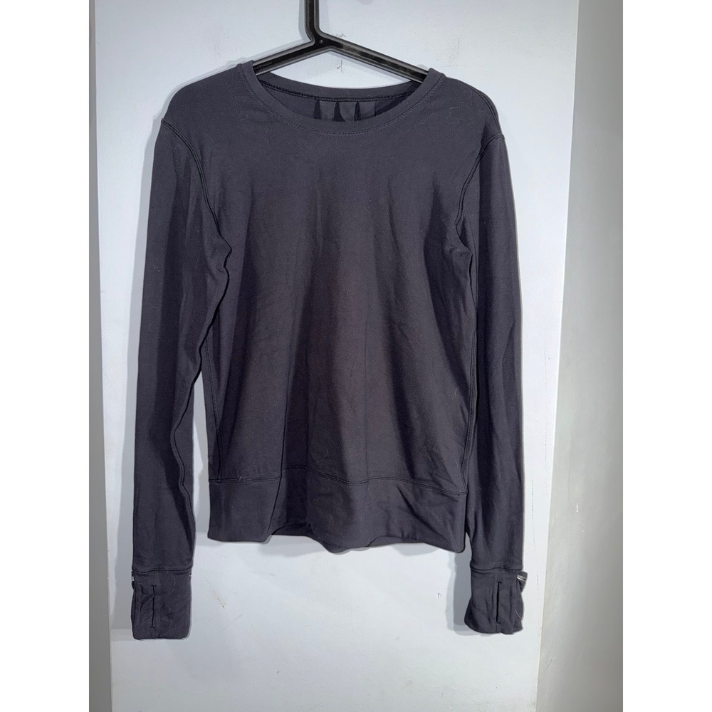 Lululemon Modal Pleated Back Long Sleeve Shirt dark gray size 4 thumb holes